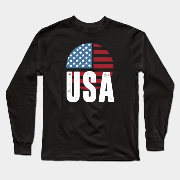 USA Long Sleeve T-Shirt by C_ceconello